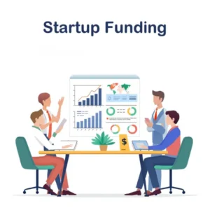 startup funding concept showing entrepreneurs